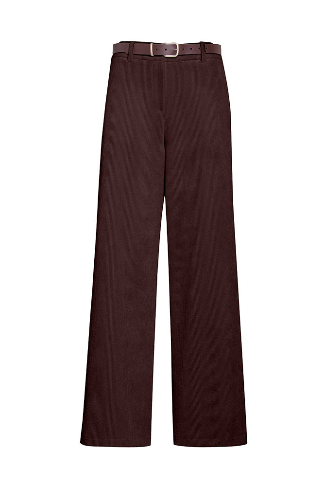 Pantaloni a vita alta in velluto