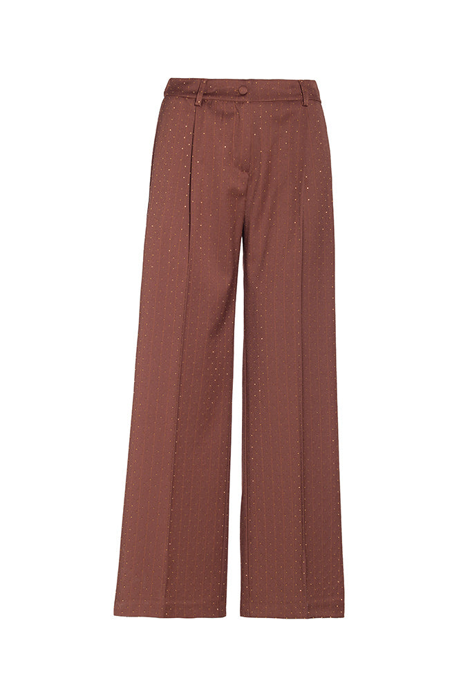 Pantaloni a palazzo con micro paillettes
