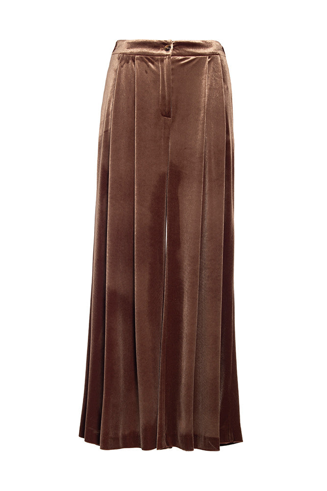 Pantalone palazzo in velluto elegante