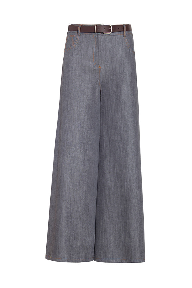 Pantaloni Larghi in Tencel