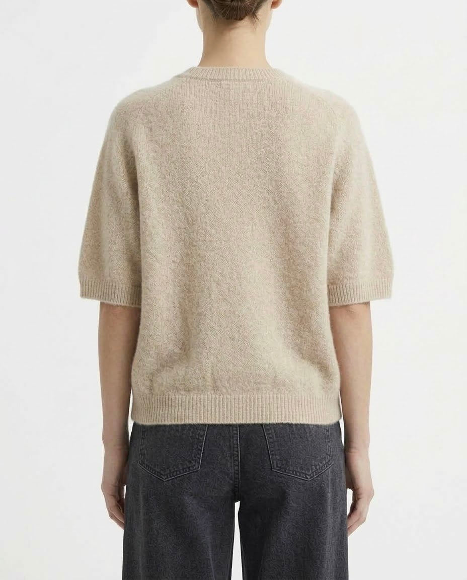Maglia H2O Italia in Alpaca Peach Mousse, Amarone e Lana con Maniche Corte