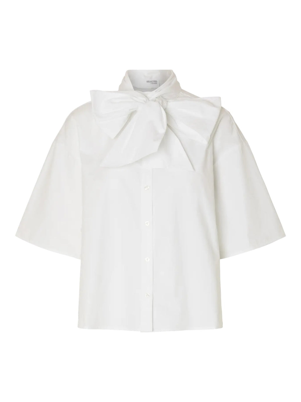 Camicia bianca con maxi fiocco