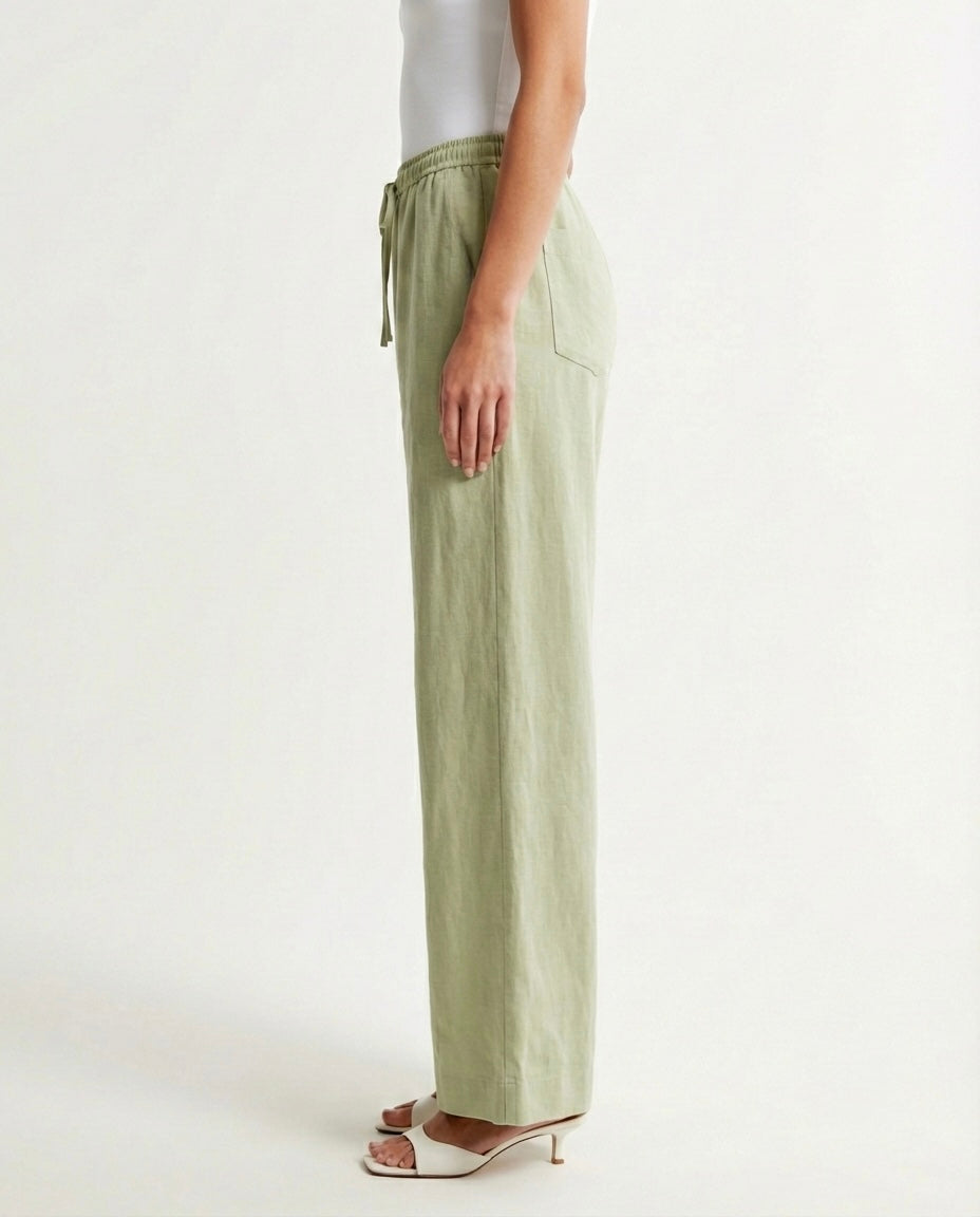 Pantalone in lino con elastico