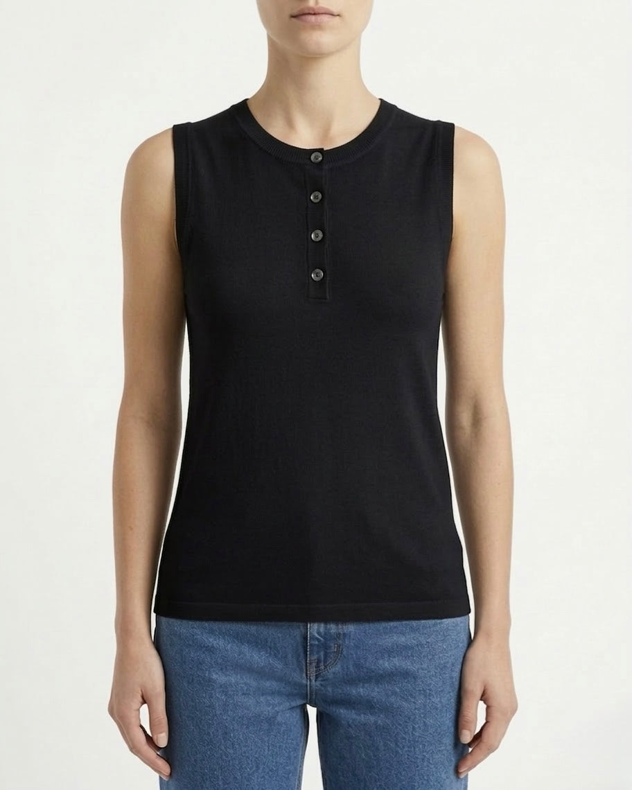 Top in cotone e lino