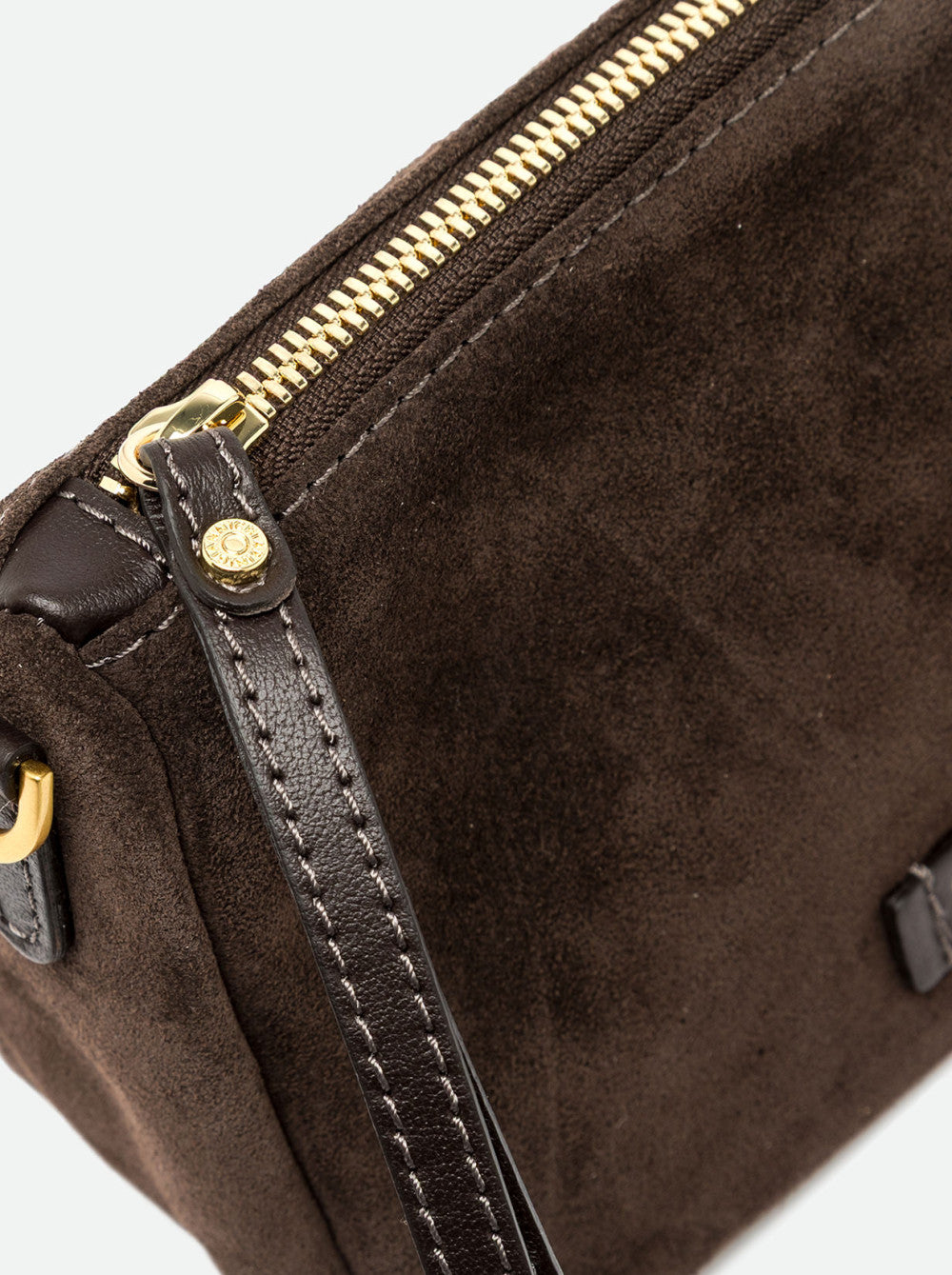 Borsa a Spalla Gianni Chiarini Nora Pouch Piccola in Pelle Scamosciata Moka