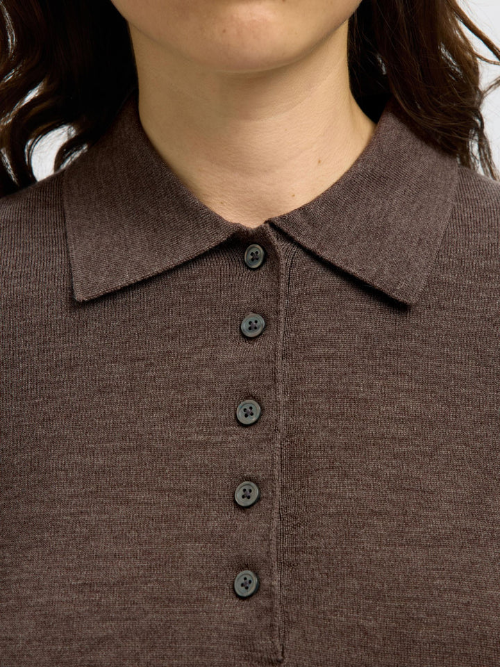 Maglia polo in lana merino