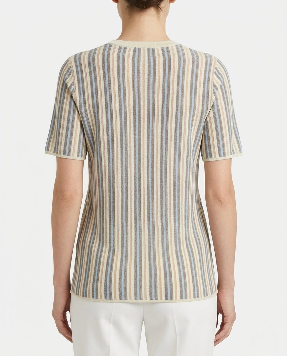 Maglia a costine multicolor