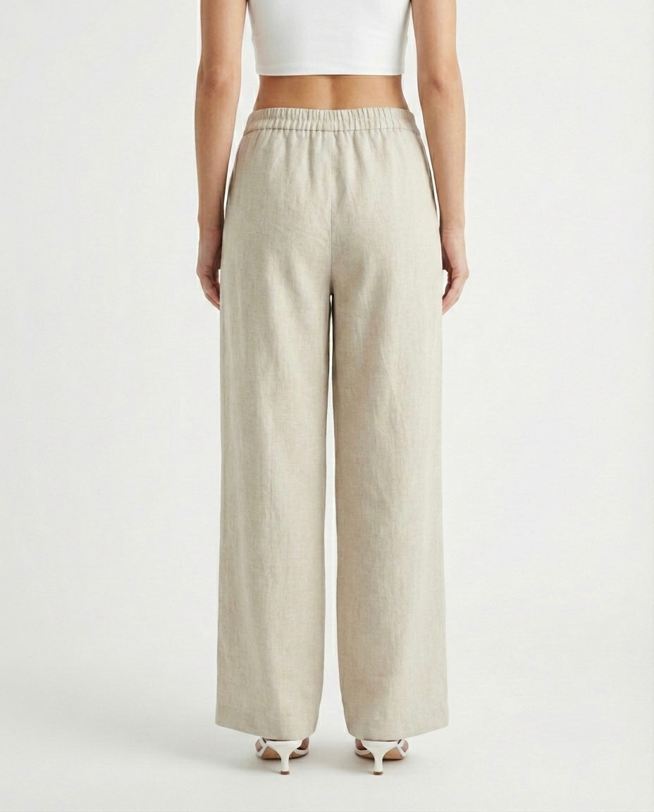 Pantalone palazzo in lino