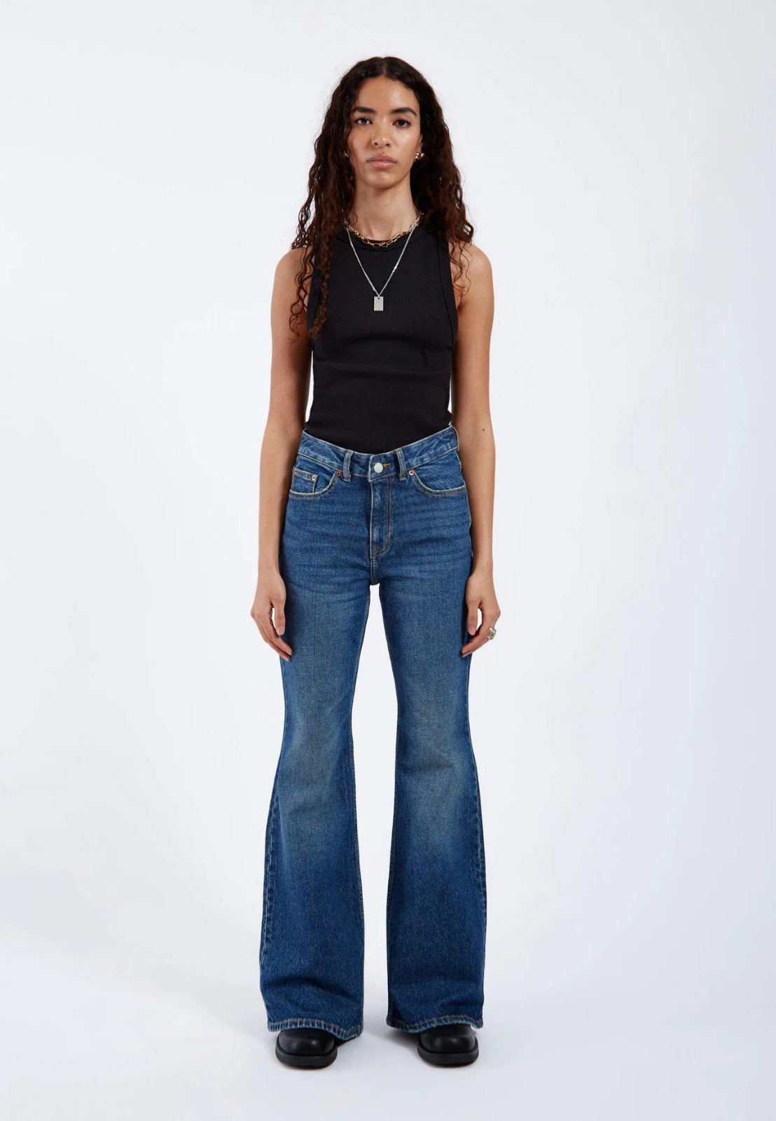 Jeans bootcut a vita alta