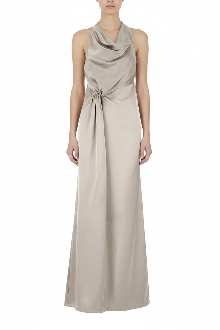 Abito lungo con drappeggio