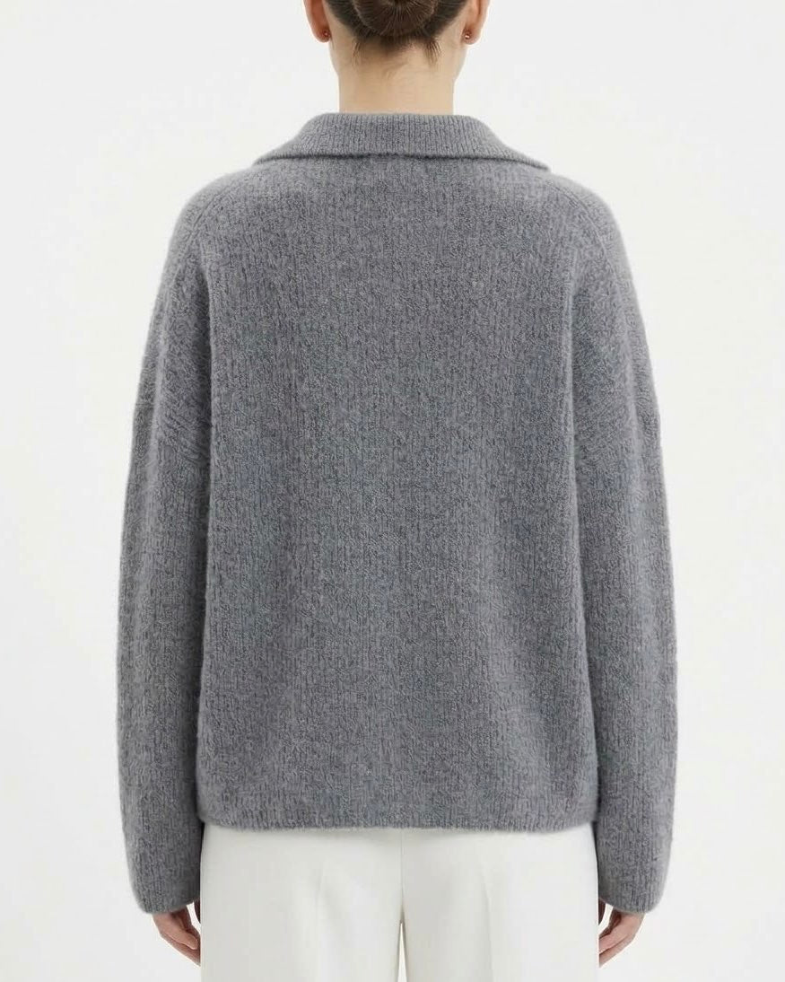 Maglia H2O Italia in Alpaca Amarone e Grigio con Scollo a V