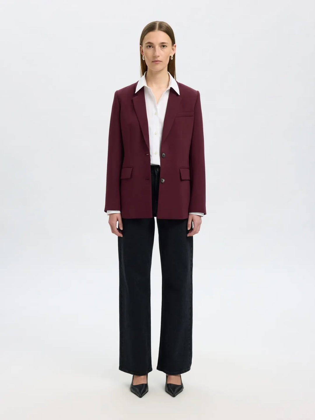 Blazer doppiopetto con tasche a patta