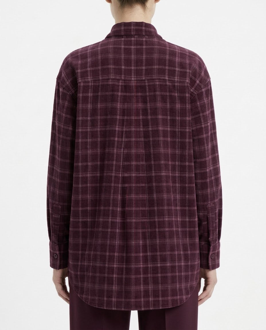 Camicia H2O Italia a Quadri Amarone in 100% Cotone con Fiocco al Collo