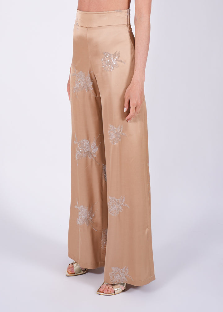 Pantalone palazzo in raso