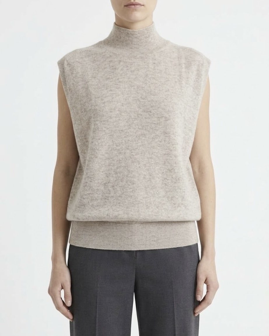 Gilet Maglia H2O Italia in Lana e Cashmere Beige, Grigio Scuro e Cammello