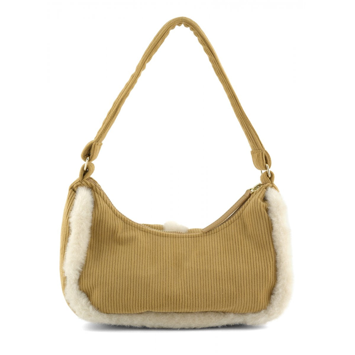 Borsa con dettagli shearling