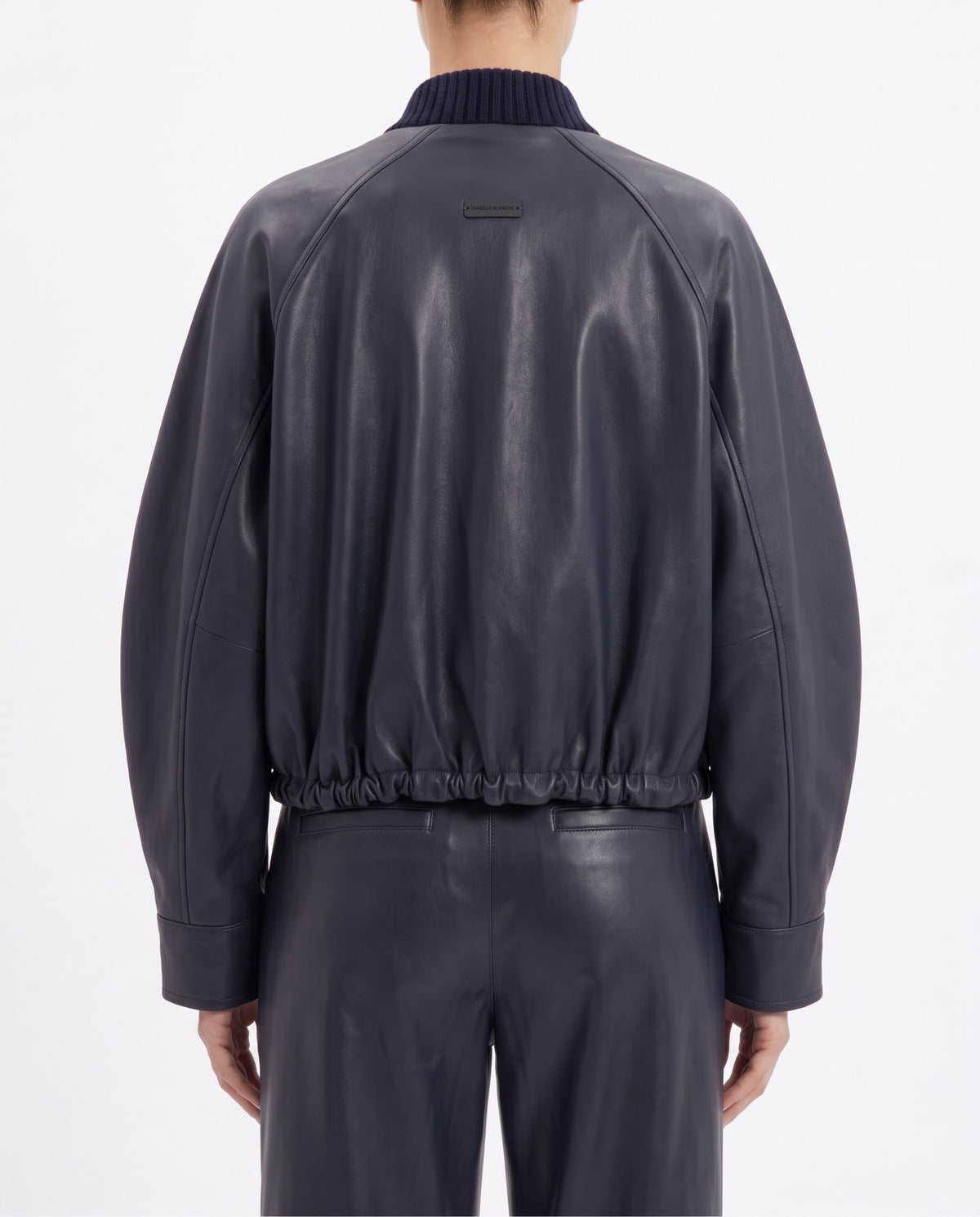 Giubbino Bomber Isabelle Blanche Blu Notte in Ecopelle con Coulisse