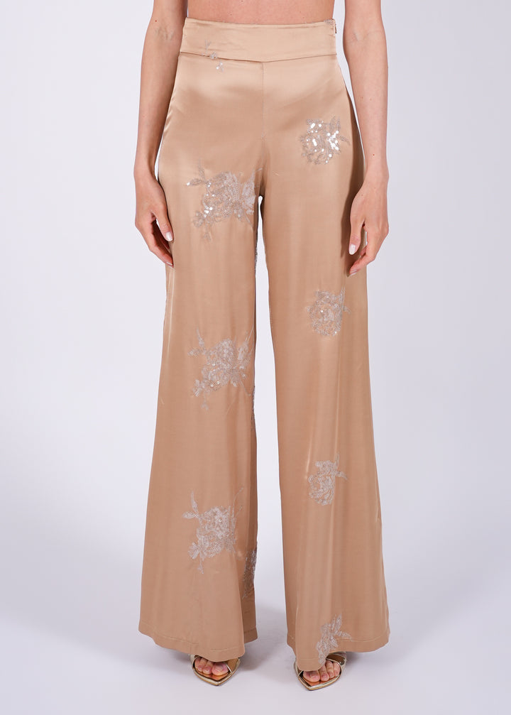 Pantalone palazzo in raso