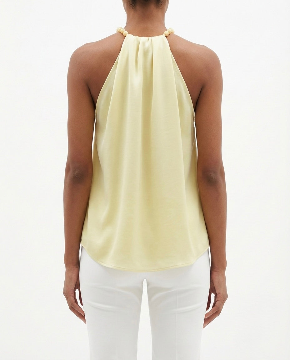 Top halter drappeggiato