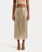 Gonna mini paillettes oro