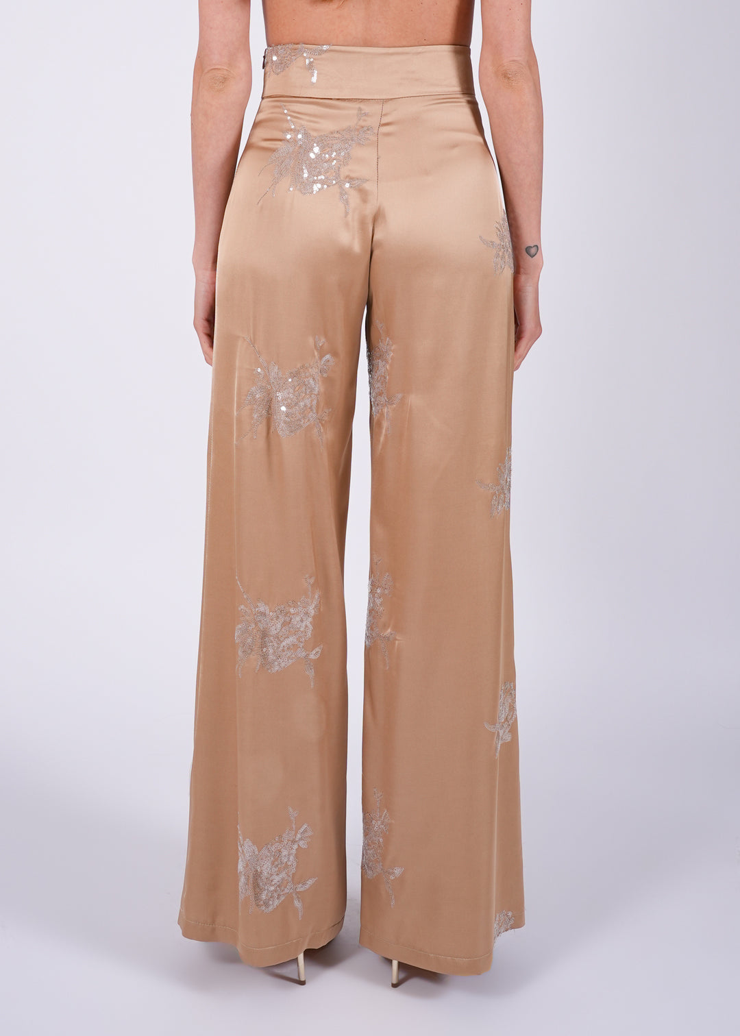 Pantalone palazzo in raso