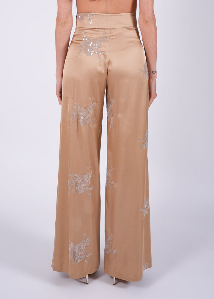 Pantalone palazzo in raso