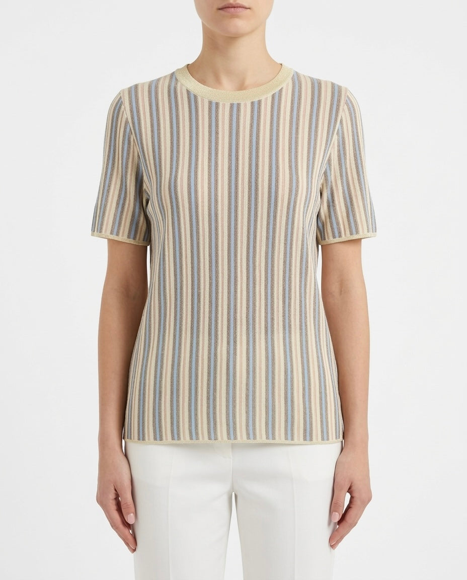 Maglia a costine multicolor