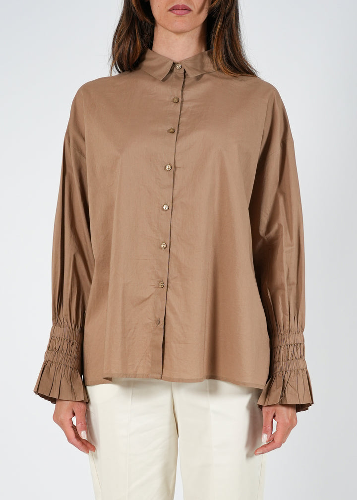 Camicia oversize con polsini arricciati