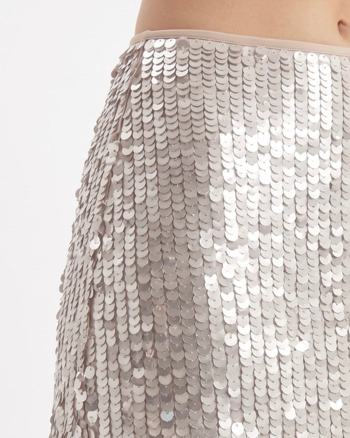 Minigonna Isabelle Blanche in Paillettes Beige