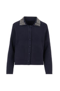 Cardigan con colletto gioiello