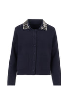 Cardigan con colletto gioiello