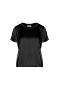 T-shirt satinata a maniche corte