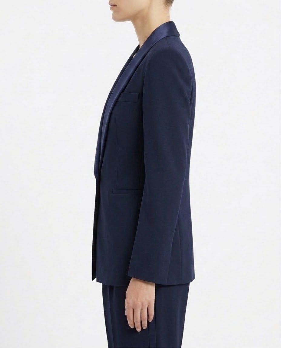 Giacca blazer monopetto con revers satinato H2O Italia