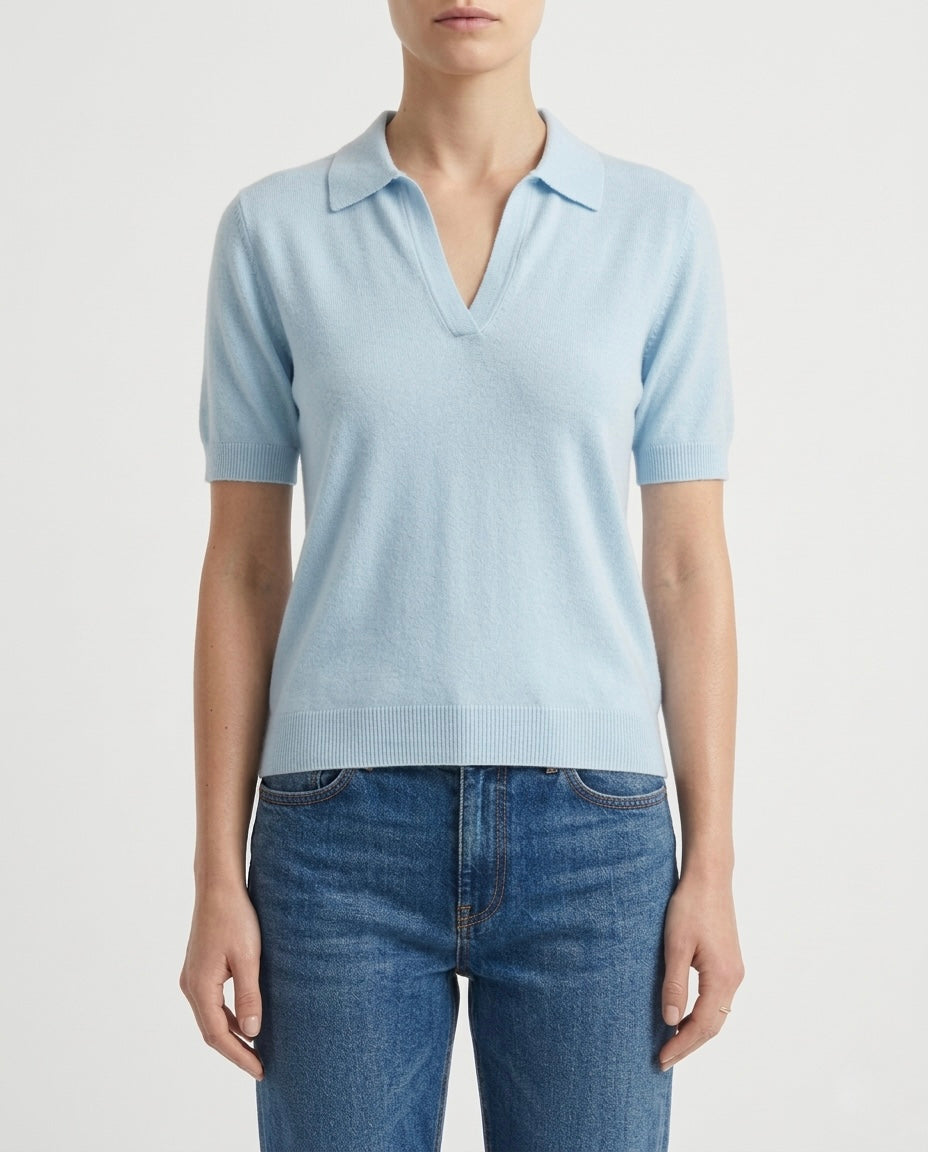 Polo in maglia cotone e seta