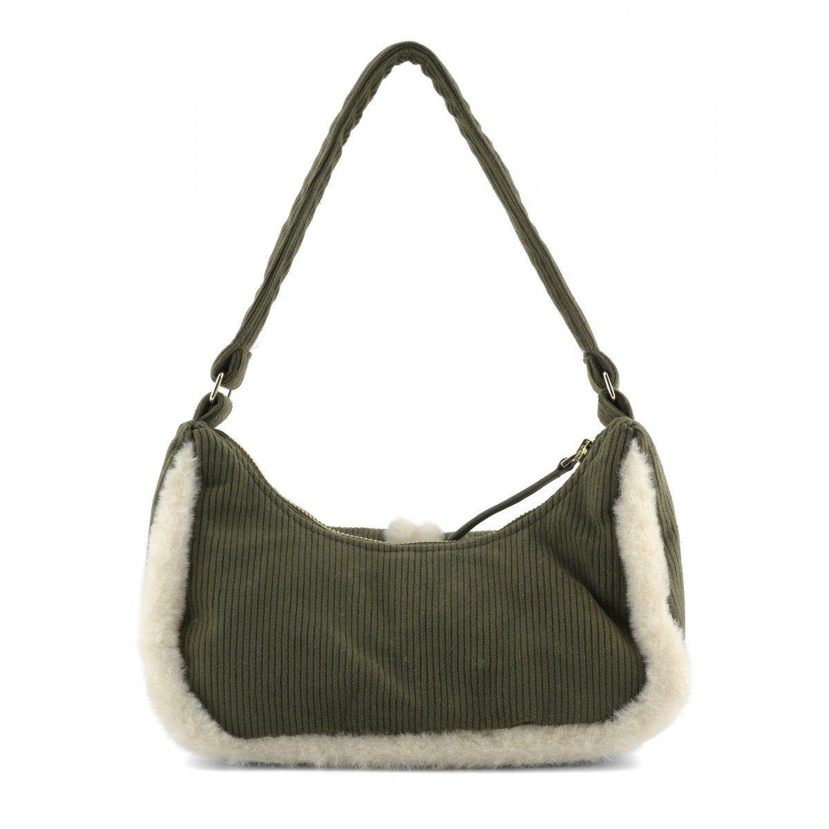 Borsa con dettagli shearling