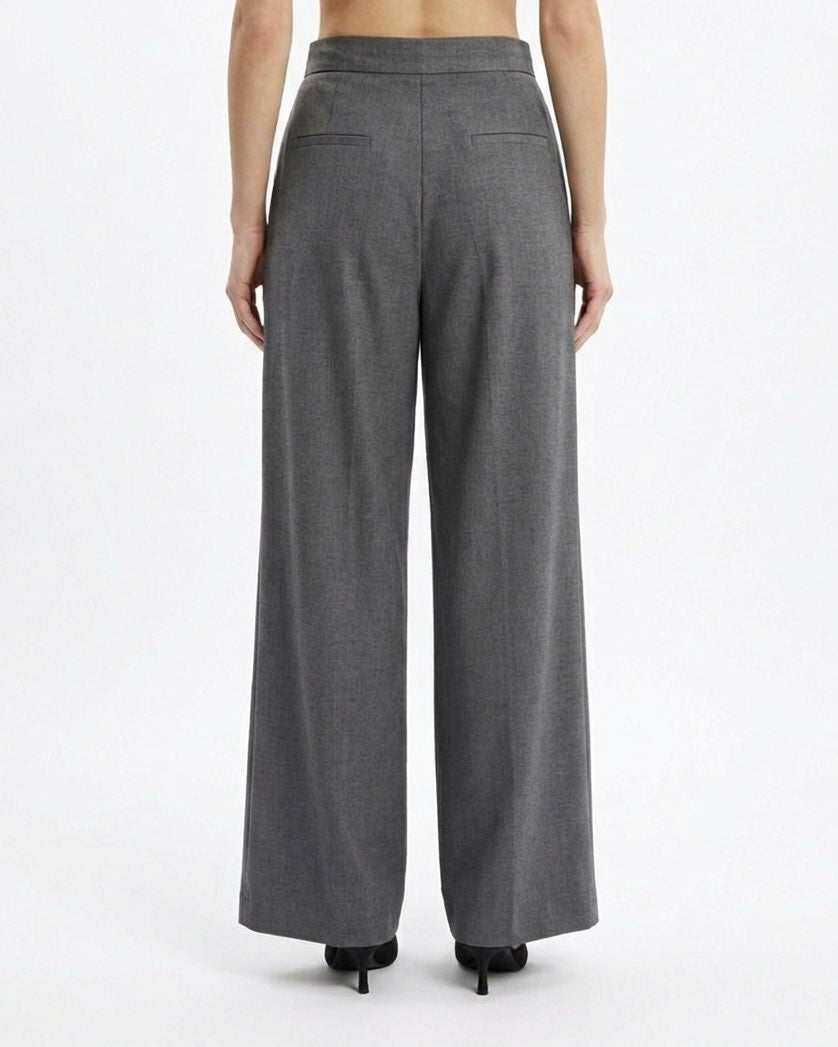 Pantalone Isabelle Blanche Wide Leg con Pieghe Blu Notte e Nero