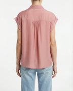 Blusa smanicato con ricamo floreale
