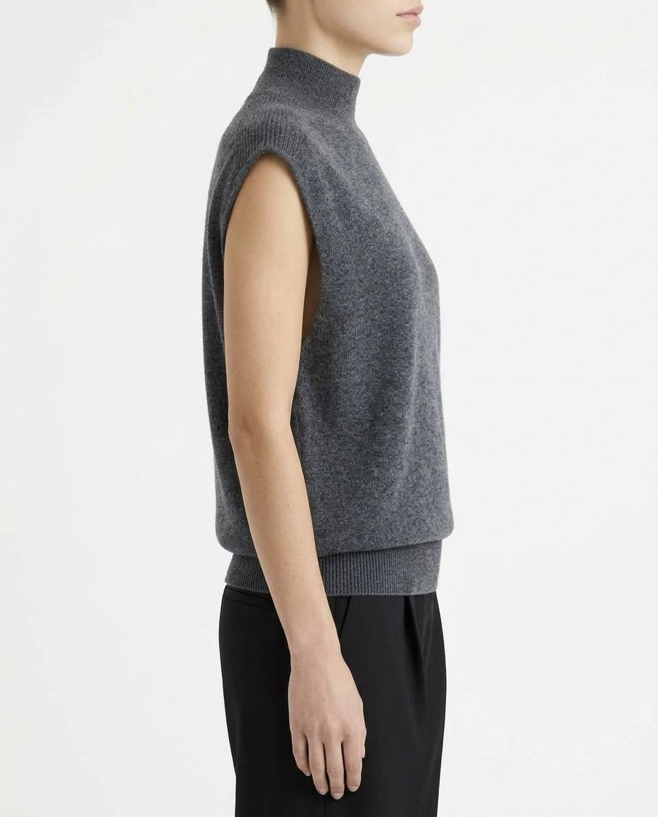 Gilet Maglia H2O Italia in Lana e Cashmere Beige, Grigio Scuro e Cammello