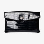 Clutch nera effetto cocco