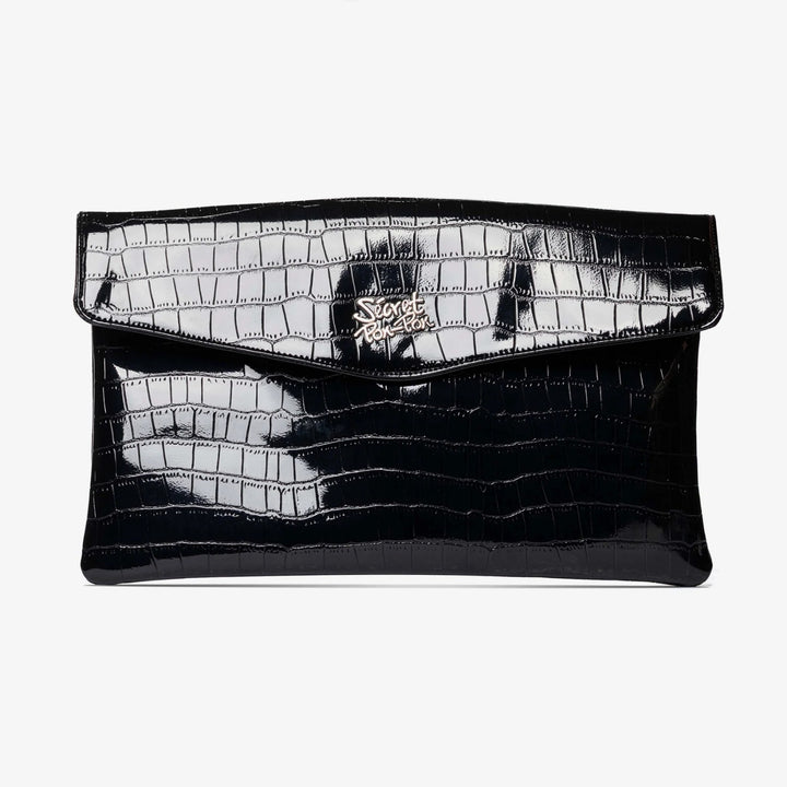 Clutch nera effetto cocco