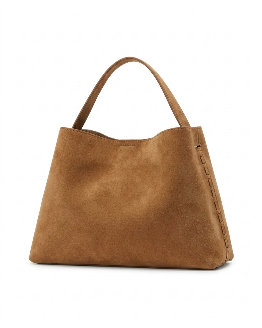 Borsa in pelle scamosciata