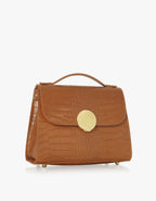 Borsa a mano e a tracolla effetto coccodrillo