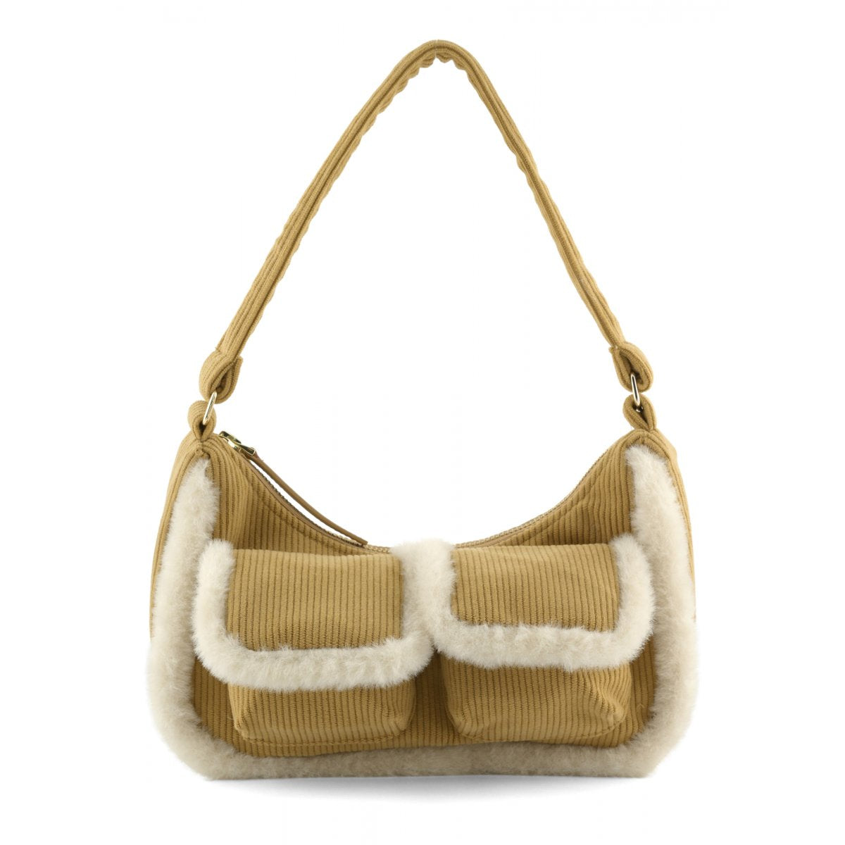 Borsa con dettagli shearling