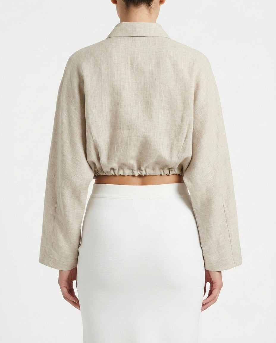 Camicia corta in lino