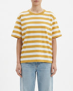 T-shirt a righe bordeaux e bianche