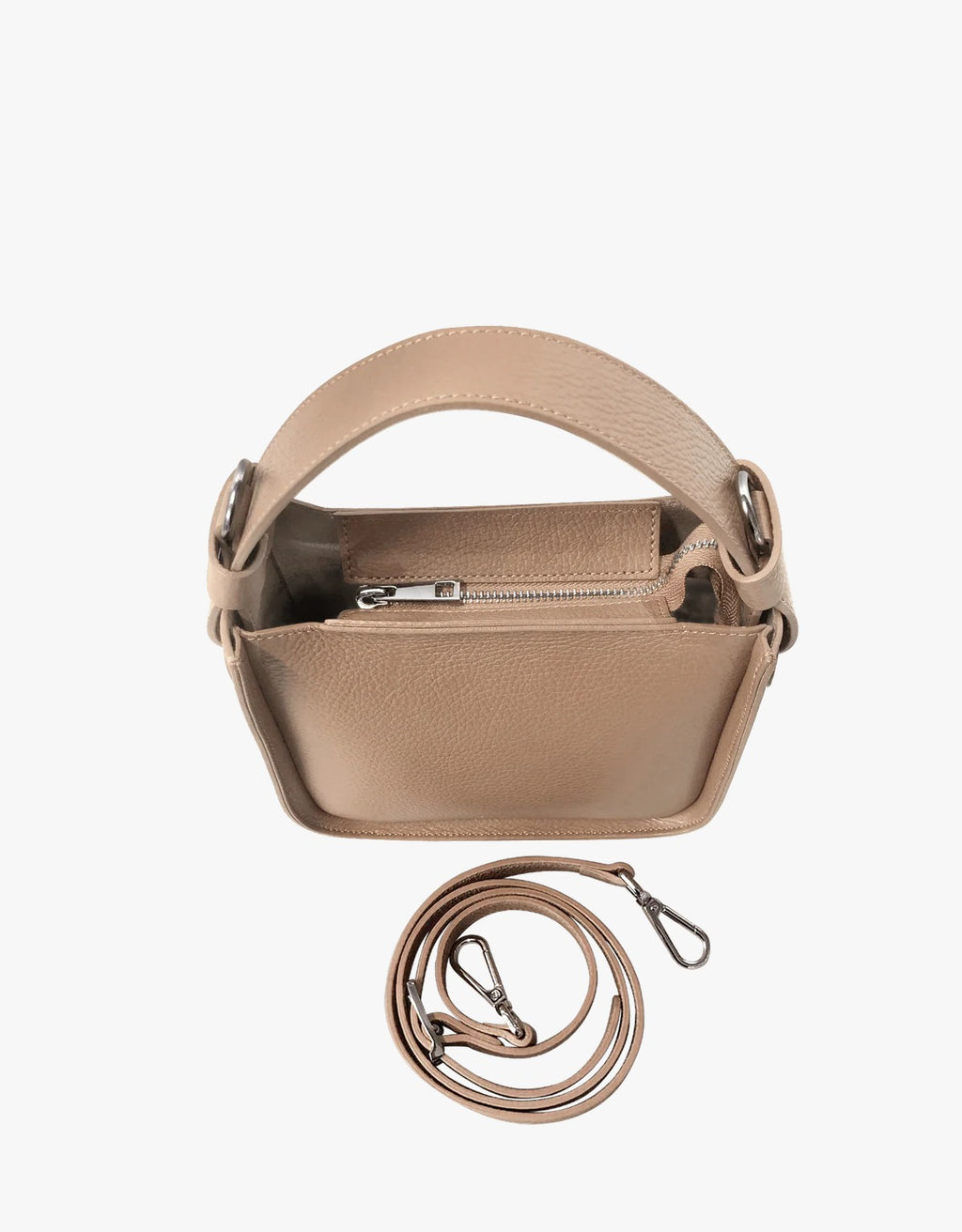 borsa a mano in pelle martellata con tracolla