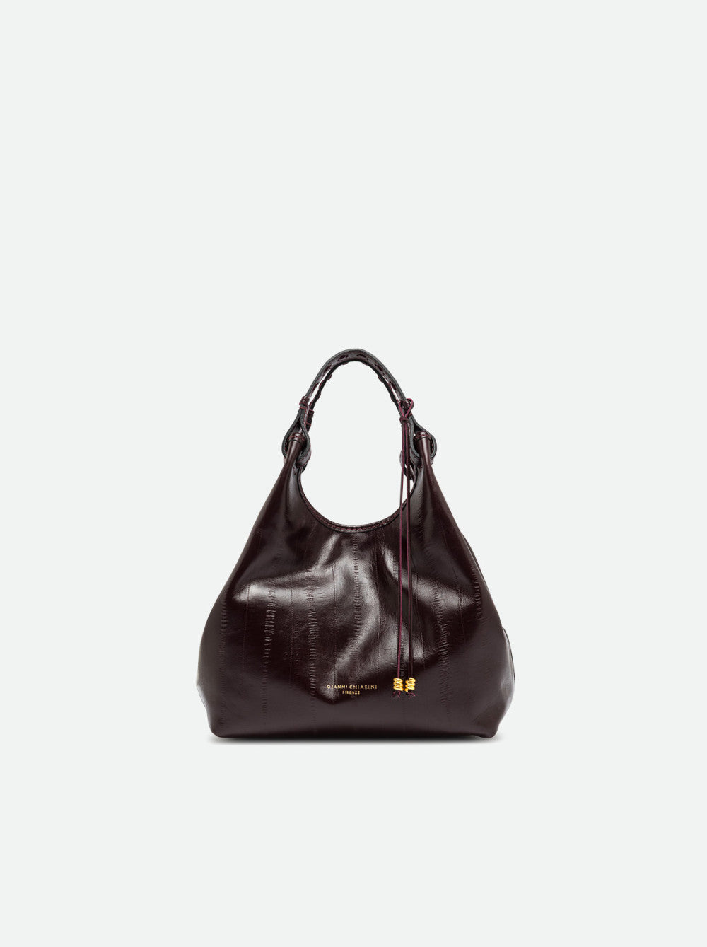 Borsa a Mano Dua Gianni Chiarini in Pelle Anguilla Antique Ruby Media