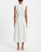 Abito midi bianco in cotone