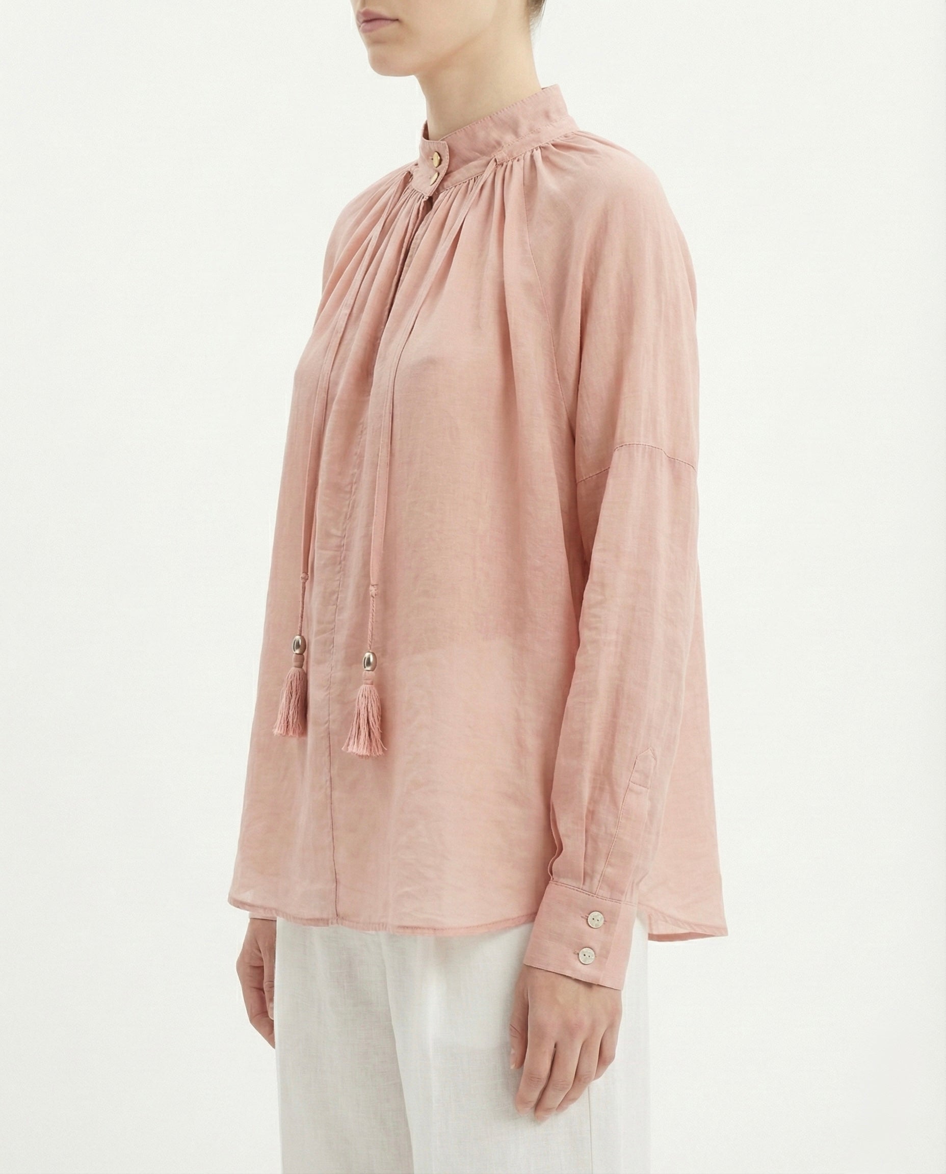 Camicia con Collo alla Coreana