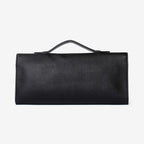 Borsa clutch nera con patch decorative